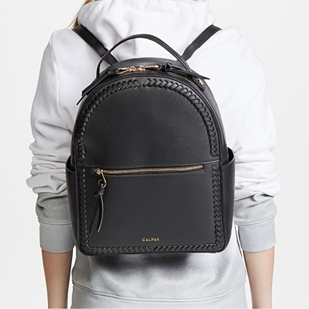 CALPAK Kaya Mini Faux Leather Travel Backpack Black